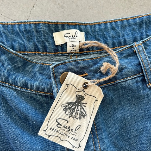 NWT Easel Patchwork Flare Highrise Jeans Western Country Bohemian Southern L - Picture 9 of 11